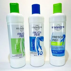 Stanhome fresca pie bundle of 3 bottles Menthol, Green tea, Eucalyptus 300ml.
